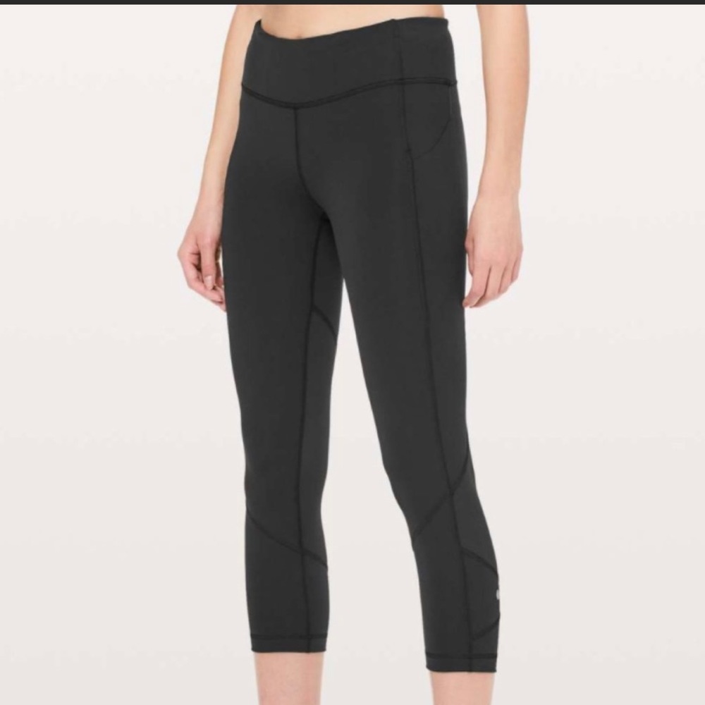 Lululemon Pace Rival Crop Leggings Black Tights 10
